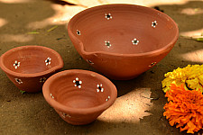 Diya { 1 Large + 2 Small Diya }